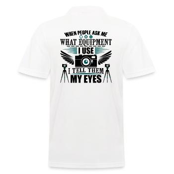 L'appareil photo est mes yeux - photographe - Polo Homme - blanc - Dos - Kai (181cm)