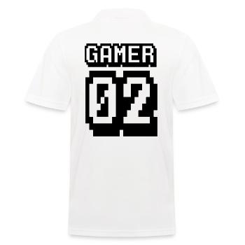Gamer 01 02 03 Gambler Gift Gamble Retro Game - Polo Homme - blanc - Dos - Kai (181cm)
