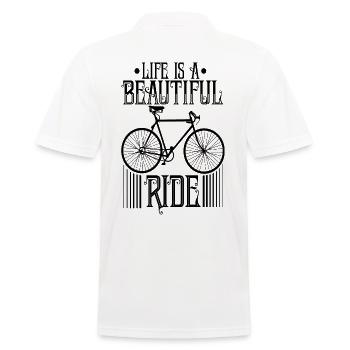 La vie est plus belle avec un vélo - Polo Homme - blanc - Dos - Kai (181cm)