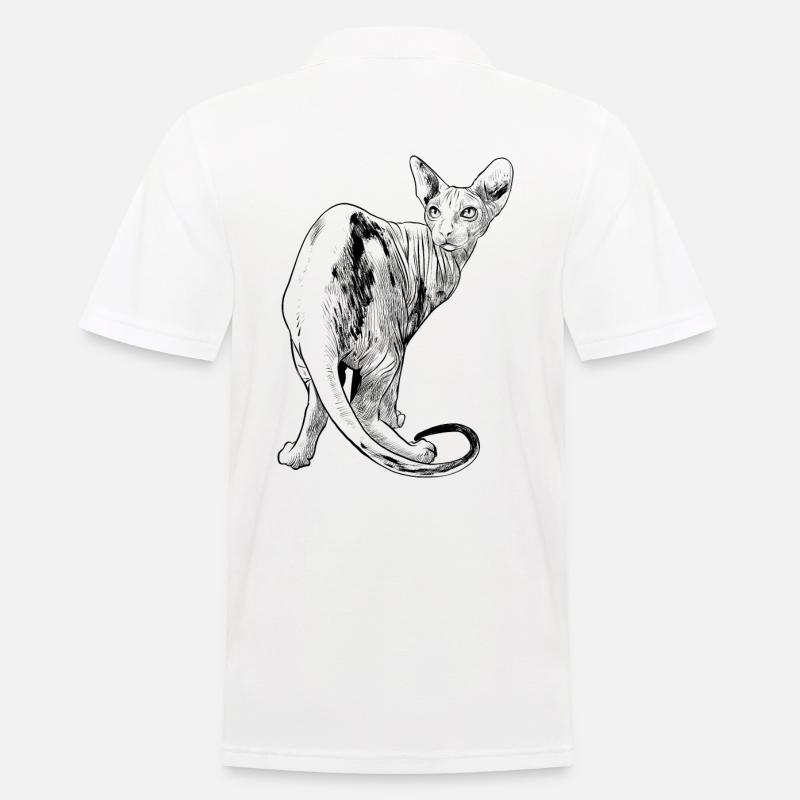Katze Spynx Haustier - Männer Poloshirt - Weiß