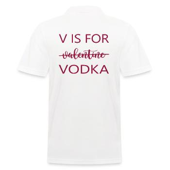 Trinkspruch "V for vodka" vorglühen Party Trinker - Männer Poloshirt - Weiß - Hinten - Kai (181cm)