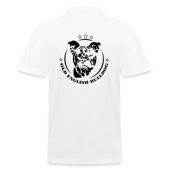 Old English Bulldog Hundeportrait Wilsigns OEB - Männer Poloshirt - Weiß - Hinten - Kai (181cm)