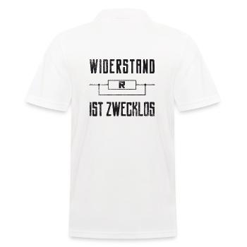 Widerstand ist zwecklos Grunge Style - Männer Poloshirt - Weiß - Hinten - Kai (181cm)