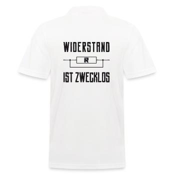 Widerstand ist zwecklos - Männer Poloshirt - Weiß - Hinten - Kai (181cm)