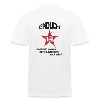 Endlich 18 Eltern wohnen noch bei mir Grunge Look - Männer Poloshirt - Weiß - Hinten - Kai (181cm)