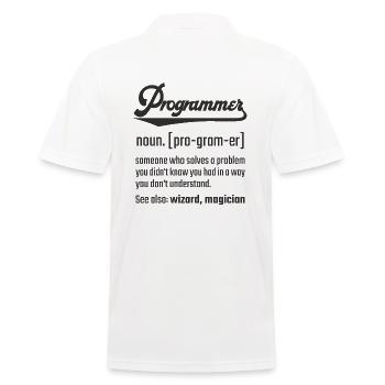 Programmer Programmierer noun Nomen Definition - Männer Poloshirt - Weiß - Hinten - Kai (181cm)