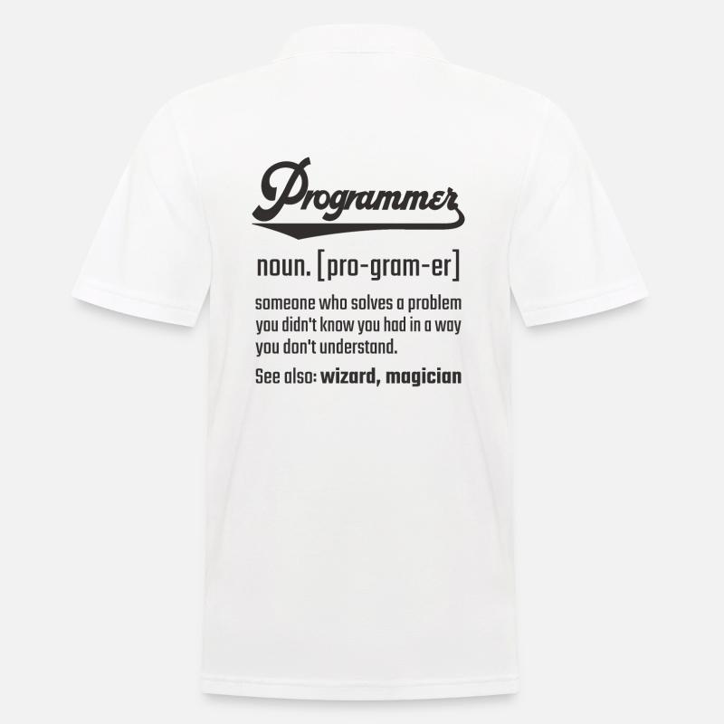 Programmer Programmierer noun Nomen Definition - Männer Poloshirt - Weiß