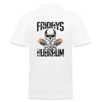 Fridays For Hubraum - Männer Poloshirt - Weiß - Hinten - Kai (181cm)