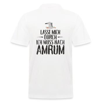 Lasst mich durch ich muss nach Amrum Möwe - Männer Poloshirt - Weiß - Hinten - Kai (181cm)