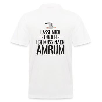 Lasst mich durch ich muss nach Amrum Möwe - Männer Poloshirt - Weiß - Hinten - Kai (181cm)