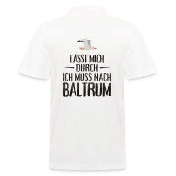 Lasst mich durch ich muss nach Baltrum Möwe - Männer Poloshirt - Weiß - Hinten - Kai (181cm)