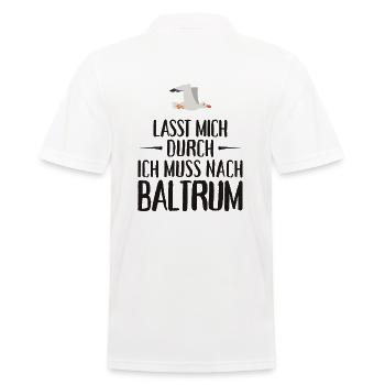 Lasst mich durch ich muss nach Baltrum Möwe - Männer Poloshirt - Weiß - Hinten - Kai (181cm)