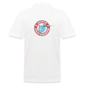 Impfen statt Schimpfen - Männer Poloshirt - Weiß - Hinten - Kai (181cm)