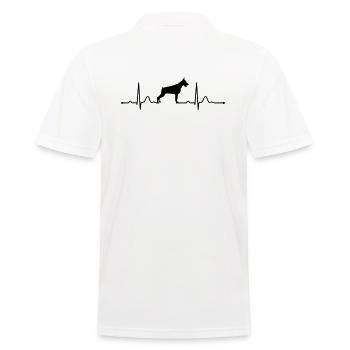 DOBERMANN - DOBERMAN heartbeat heartbeat - Men's Polo Shirt - white - Back - Kai (181cm)