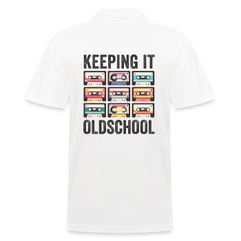 80er 90er Jahre Kassette Mixtape Retro Lustig - Männer Poloshirt - Weiß - Hinten - Kai (181cm)