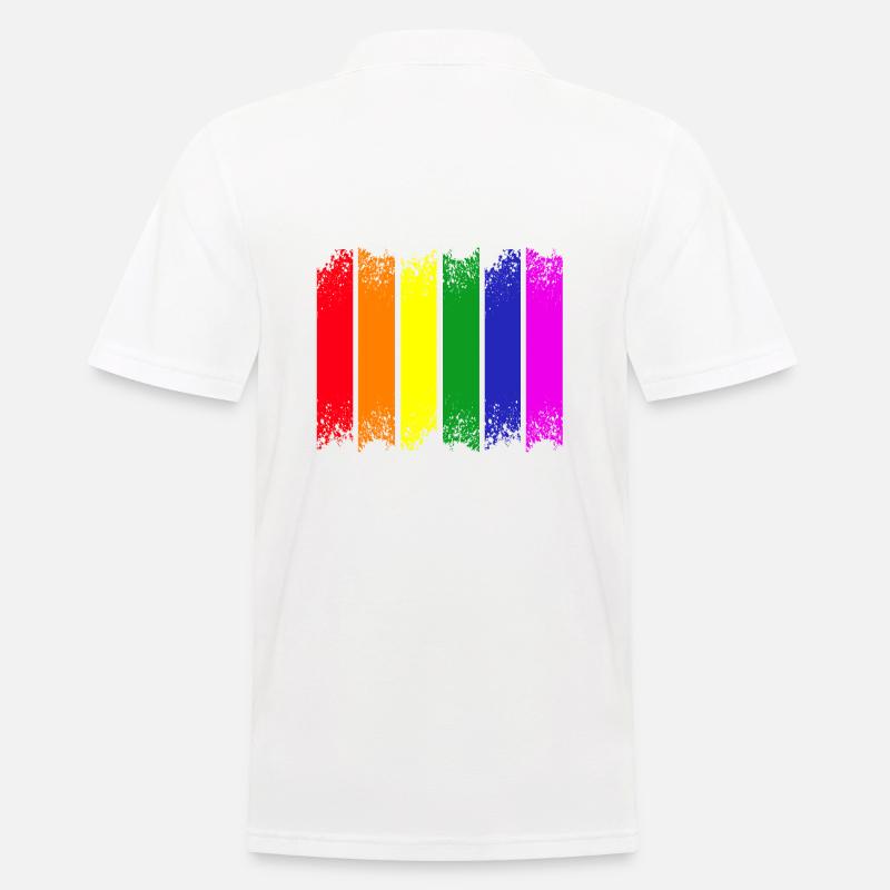 Regenbogenstreifen - Männer Poloshirt - Weiß