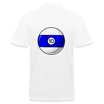 Billardkugel 10 blau Billard zehn - Männer Poloshirt - Weiß - Hinten - Kai (181cm)