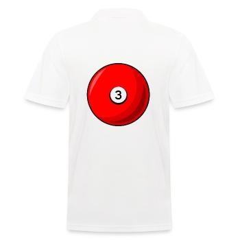 Boule de billard 3 rouge Billard trois - Polo Homme - blanc - Dos - Kai (181cm)