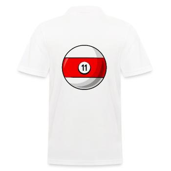 Billardkugel 11 rot Billard elf - Männer Poloshirt - Weiß - Hinten - Kai (181cm)