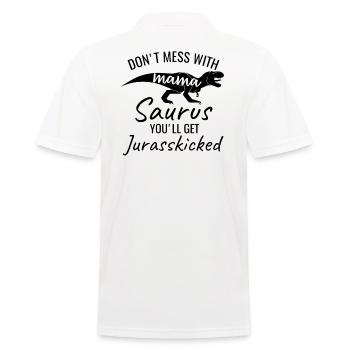 Don't mess with Mama Saurus - Männer Poloshirt - Weiß - Hinten - Kai (181cm)