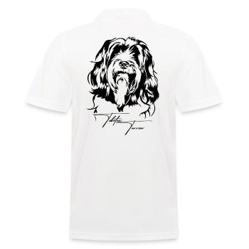 Tibetan Terrier Portrait Hundeportrait Wilsigns - Männer Poloshirt - Weiß - Hinten - Kai (181cm)