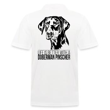 Doberman Pinscher la vie est meilleure Chiens Wilsigns - Polo Homme - blanc - Dos - Kai (181cm)
