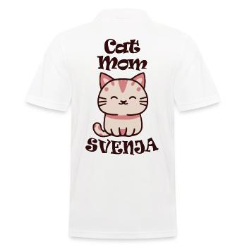 Svenja Name Vorname mit Katze - Männer Poloshirt - Weiß - Hinten - Kai (181cm)