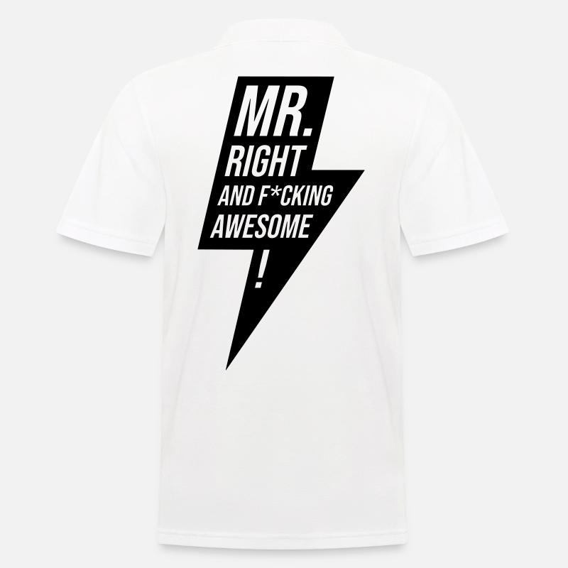 Mr Right Junggeselle Design Geschenk - Männer Poloshirt - Weiß