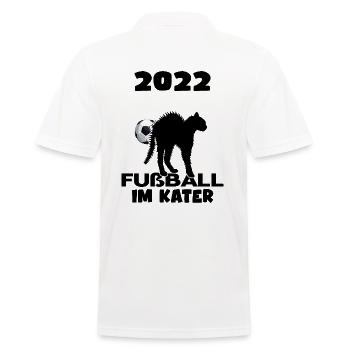 Fußball Katar Fußballexperte "fußball im kater" - Männer Poloshirt - Weiß - Hinten - Kai (181cm)