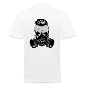 Crâne de hipster crâne avec masque à gaz masque - Polo Homme - blanc - Dos - Kai (181cm)