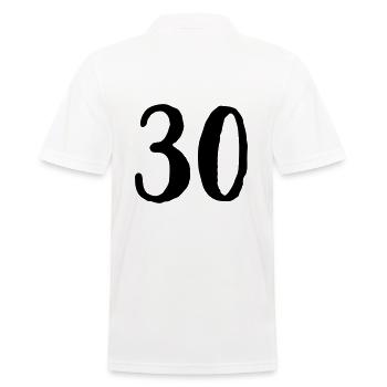 30th Birthday Years Number Number Gift - Men's Polo Shirt - white - Back - Kai (181cm)