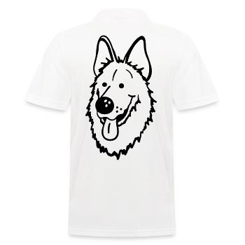 German Shepherd - Men's Polo Shirt - white - Back - Kai (181cm)