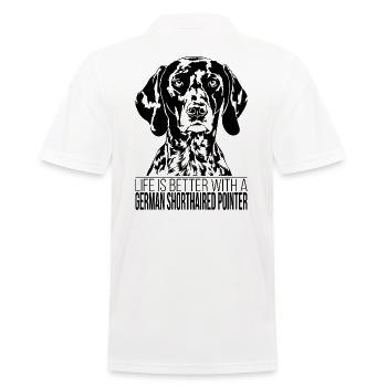 German Shorthaired Pointer life is better Wilsigns - Männer Poloshirt - Weiß - Hinten - Kai (181cm)
