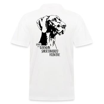 Loved by a German Shorthaired Pointer Hundespruch - Männer Poloshirt - Weiß - Hinten - Kai (181cm)