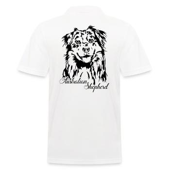 Australian Shepherd Aussie Portrait Dogs Wilsigns - Men's Polo Shirt - white - Back - Kai (181cm)