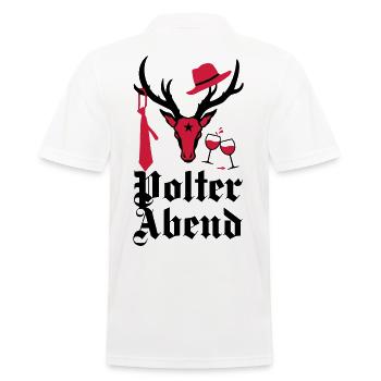 163 Edel Hirsch Polterabend JGA Wein Hut Krawatte - Männer Poloshirt - Weiß - Hinten - Kai (181cm)