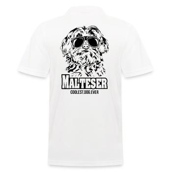 MALTESER coolest dog ever dog saying - Men's Polo Shirt - white - Back - Kai (181cm)