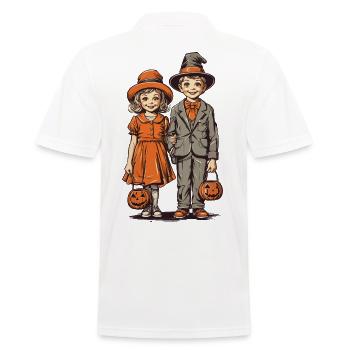 Kids Retro Halloween Trick or Treat Fest - Polo Homme - blanc - Dos - Kai (181cm)