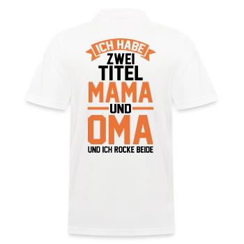 J’ai deux titres : Maman et Mamie - Polo Homme - blanc - Dos - Kai (181cm)