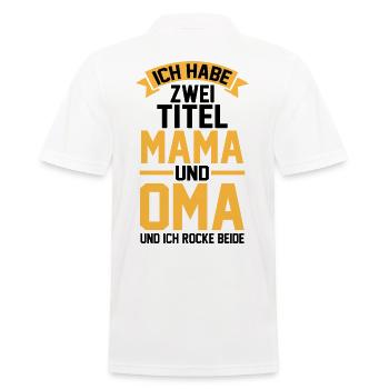 J’ai deux titres : Maman et Mamie - Polo Homme - blanc - Dos - Kai (181cm)