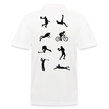 Sports Gift - Men's Polo Shirt - white - Back - Kai (181cm)