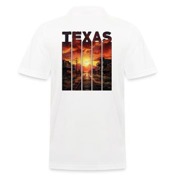 Texas Motif Old Western Town coucher de soleil - Polo Homme - blanc - Dos - Kai (181cm)