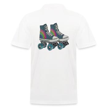 Vintage Classic skates / Roller skates - Men's Polo Shirt - white - Back - Kai (181cm)