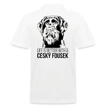 CESKY FOUSEK life is better chien sort Wilsigns - Polo Homme - blanc - Dos - Kai (181cm)