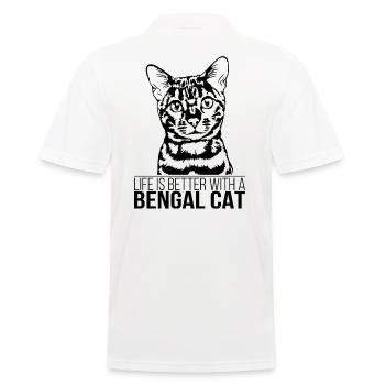 Bengal La vie de chat est meilleure Chats de chat Wilsigns - Polo Homme - blanc - Dos - Kai (181cm)