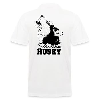 SIBERIAN HUSKY howling Wilsign's sled dog - Men's Polo Shirt - white - Back - Kai (181cm)