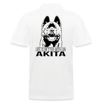 AKITA la vie est meilleure Chiens Chien Dire Wilsigns - Polo Homme - blanc - Dos - Kai (181cm)