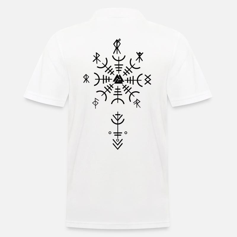 Keltischer Vikinger Vegvisir Kompass - Männer Poloshirt - Weiß
