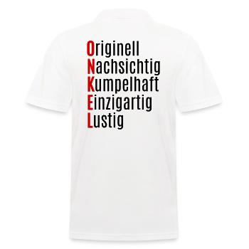 Onkel Geschenk lustig von Neffe Nichte - Männer Poloshirt - Weiß - Hinten - Kai (181cm)