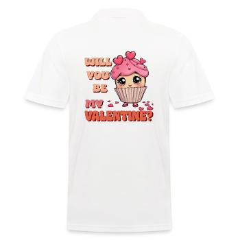 Cupcake coeur de la Saint-Valentin - Be My Valentine - Polo Homme - blanc - Dos - Kai (181cm)